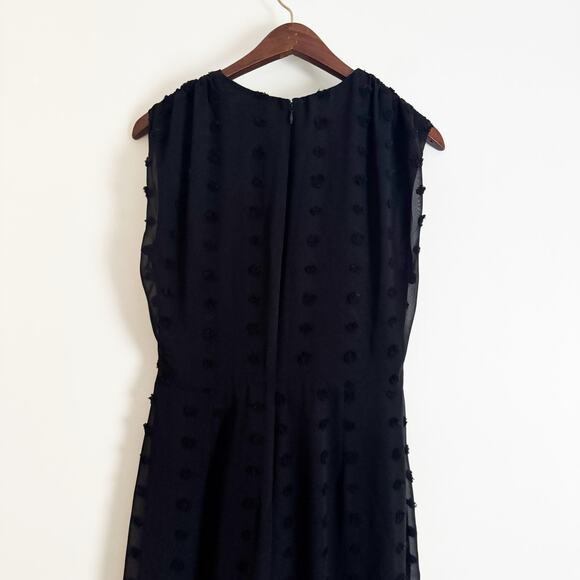 L'ACADEMIE Nicola Swiss Dot Midi Dress Black Medium M - Picture 8 of 11